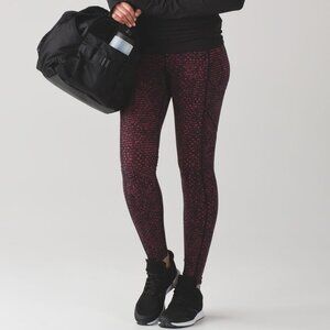 Lululemon Speed Tight V Shatter Weave Dust Coral Plum Size 6